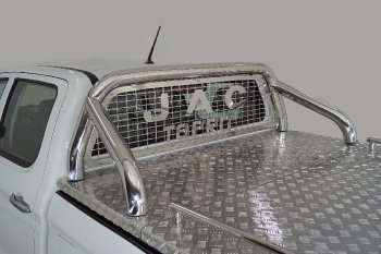 Защита кузова и заднего стекла (для крышки) d 76,1 мм ТСС Тюнинг JAC T8 PRO (2020-2025) (нержавейка)