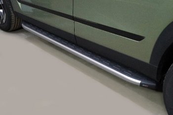 Пороги алюминиевые с пластиковой накладкой, ТСС Тюнинг JAECOO J7 (2023-2025) (карбон серебро )