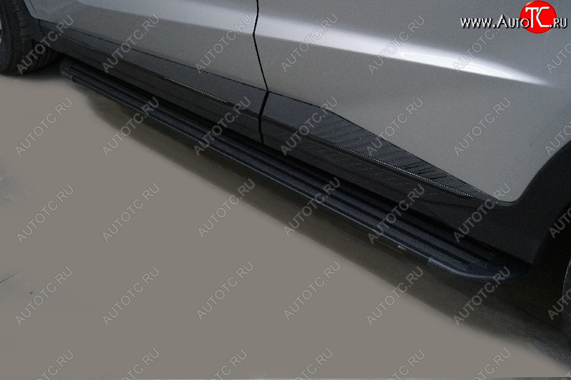 22 999 р. Пороги алюминиевые Slim Line ТСС Тюнинг  Jetour X70 Plus (2023-2025) (Black)  с доставкой в г. Майкоп