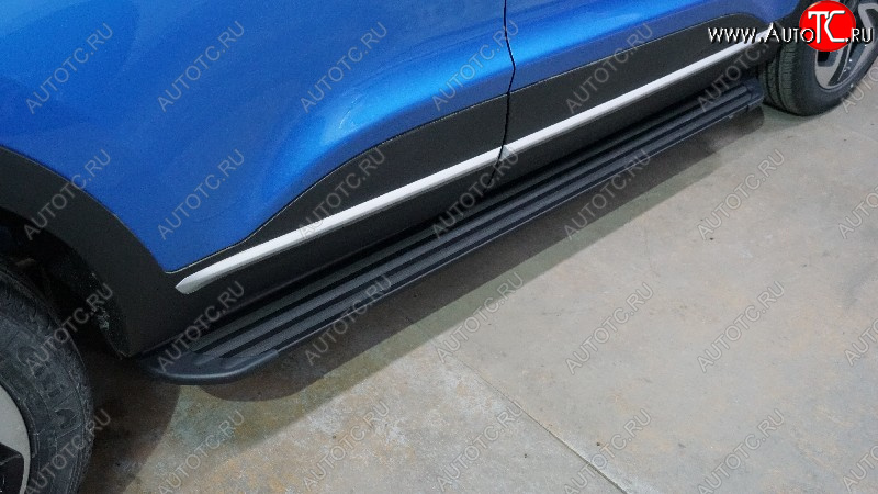 22 999 р. Пороги алюминиевые Slim Line ТСС Тюнинг  Kaiyi X3 Pro (2023-2025) (Black)  с доставкой в г. Майкоп