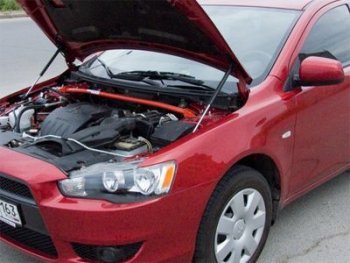 2 899 р. Растяжка передних стоек Mitsubishi Lancer X (2007-н.в.) ТехноМастер ТехноМастер 2904.5300.04  с доставкой в г. Майкоп. Увеличить фотографию 1