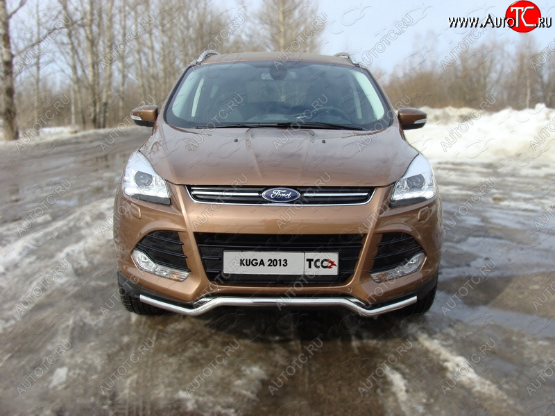 1 000 000 р. Защита переднего бампера нижняя d42,4 мм ТСС Тюнинг  Ford Kuga  2 (2013-2016) дорестайлинг (нержавейка)  с доставкой в г. Майкоп