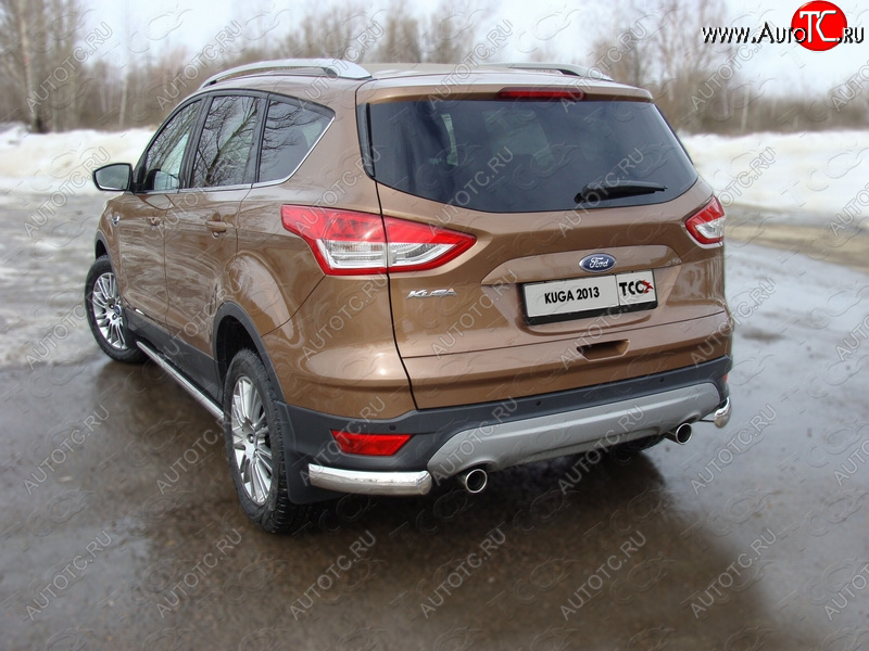 1 000 000 р. Защита задняя уголки овальные 75х42 мм, ТСС Тюнинг  Ford Kuga  2 (2013-2016) дорестайлинг  с доставкой в г. Майкоп