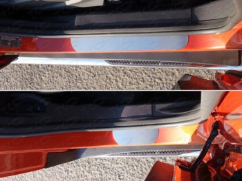 Накладки на пороги ТСС Тюнинг Ford EcoSport (2013-2019) дорестайлинг (лист шлифованный)