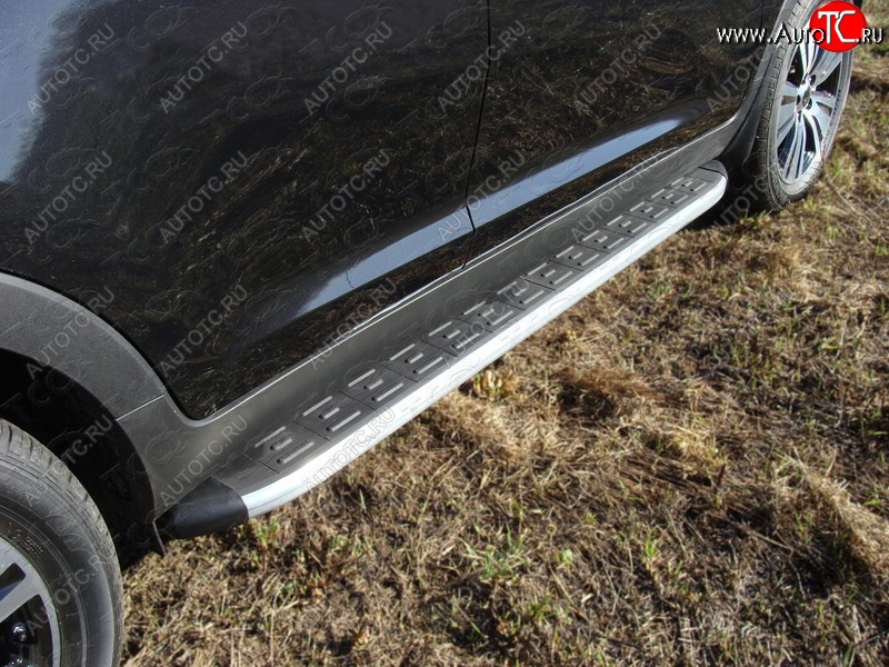 1 000 000 р. Пороги алюминиевые с пластиковой накладкой ТСС Тюнинг  Ford Edge ( U387,  CD539) (2011-2018) рестайлинг, дорестайлинг (серые)  с доставкой в г. Майкоп