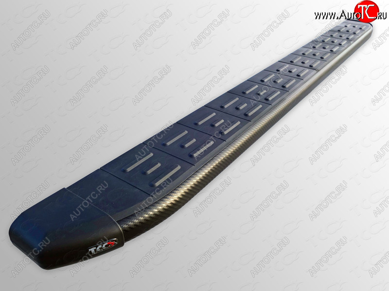 1 000 000 р. Пороги алюминиевые с пластиковой накладкой ТСС Тюнинг  Ford Edge  U387 (2011-2015) рестайлинг (карбон черные)  с доставкой в г. Майкоп