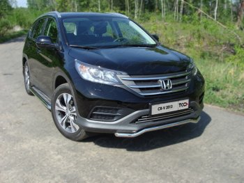 Защита переднего бампера кенгурин короткий d42,4 мм ТСС Тюнинг Honda CR-V  RM1,RM3,RM4 (2012-2015) дорестайлинг (нержавейка)