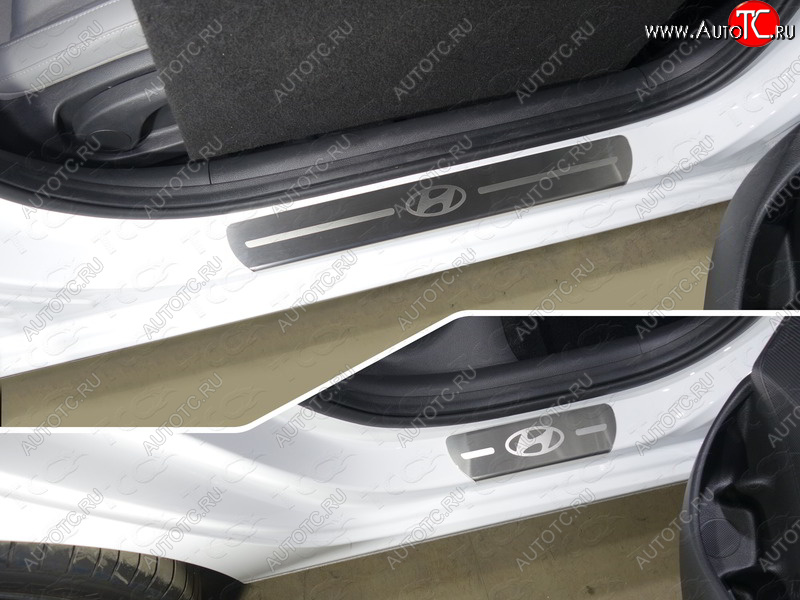 1 000 000 р. Накладки на пороги (4 шт) ТСС Тюнинг  Hyundai I30  3 PD - I30 Fastback  PD (лист шлифованный логотип Hyundai)  с доставкой в г. Майкоп