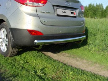Защита задняя (центральная, нержавейка d75*42 мм) ТСС Тюнинг Hyundai IX35 LM дорестайлинг (2009-2013) (центральная)