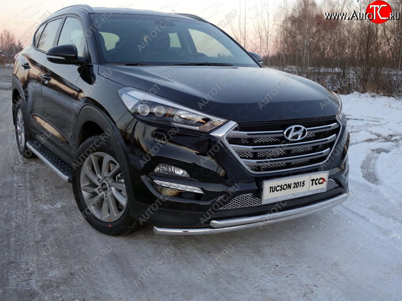 1 000 000 р. Вставка переднего бампера ТСС Тюнинг  Hyundai Tucson  TL (2015-2018) дорестайлинг (лист)  с доставкой в г. Майкоп