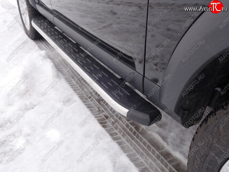 19 999 р. Пороги алюминиевые с пластиковой накладкой ТСС Тюнинг  Land Rover Discovery  4 L319 (2009-2016) (серые)  с доставкой в г. Майкоп