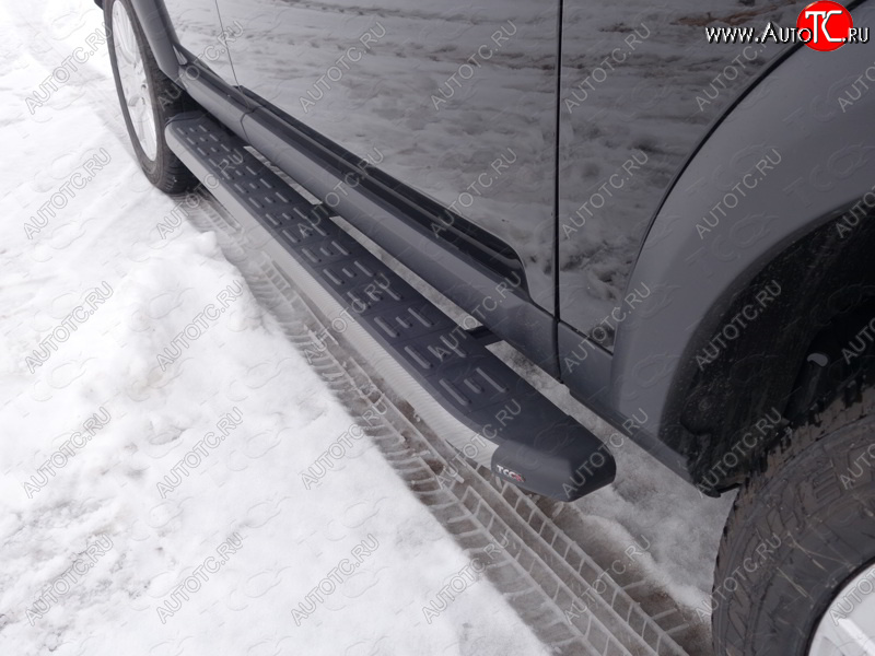 21 349 р. Пороги алюминиевые с пластиковой накладкой ТСС Тюнинг  Land Rover Discovery  4 L319 (2009-2016) (карбон серые)  с доставкой в г. Майкоп