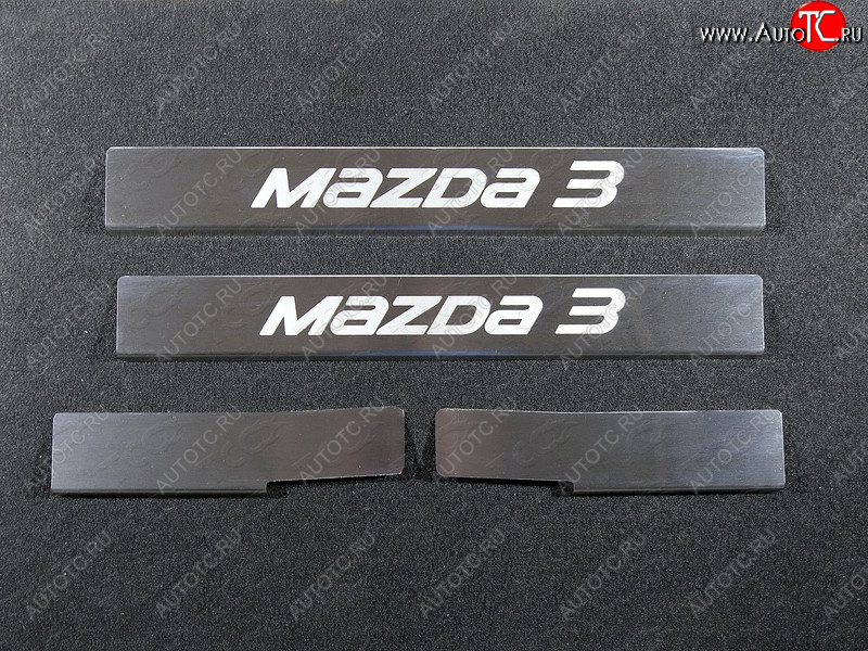 1 000 000 р. Накладки на порожки салона ТСС Тюнинг Mazda 3/Axela BM дорестайлинг седан (2013-2016) (лист шлифованный, надпись Mazda 3,)  с доставкой в г. Майкоп
