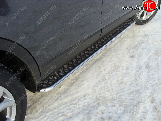 1 000 000 р.  Пороги с площадкой 42,4 мм ТСС Тюнинг  Mazda CX-9  TB (2012-2015) 2-ой рестайлинг (серые)  с доставкой в г. Майкоп