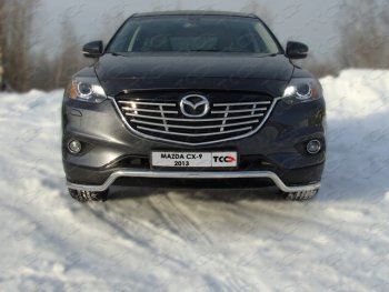 Защита переднего бампера нижняя d42,4 мм ТСС Тюнинг Mazda CX-9  TB (2012-2015) 2-ой рестайлинг (нержавейка)
