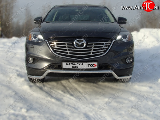 1 000 000 р. Защита переднего бампера нижняя d42,4 мм ТСС Тюнинг  Mazda CX-9  TB (2012-2015) 2-ой рестайлинг (нержавейка)  с доставкой в г. Майкоп