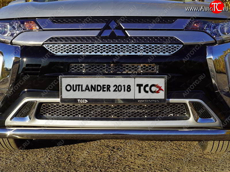 1 000 000 р. Вставка переднего бампера ТСС Тюнинг  Mitsubishi Outlander  GF (2018-2022) 3-ий рестайлинг (лист)  с доставкой в г. Майкоп