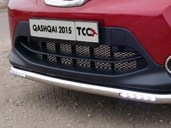 Вставка переднего бампера ТСС Тюнинг Nissan Qashqai 2 J11 дорестайлинг (2013-2019) (лист)