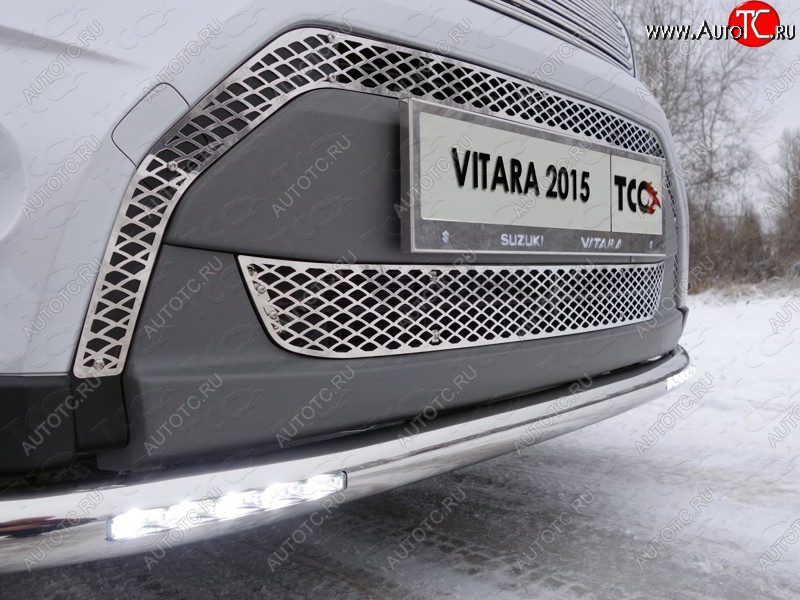 1 000 000 р. Вставка переднего бампера ТСС Тюнинг Suzuki Vitara LY дорестайлинг (2015-2019) (лист)  с доставкой в г. Майкоп