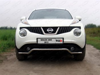 Защита переднего бампера кенгурин 42,4 мм ТСС Тюнинг Nissan Juke  1 YF15 (2010-2014) дорестайлинг (нержавейка)