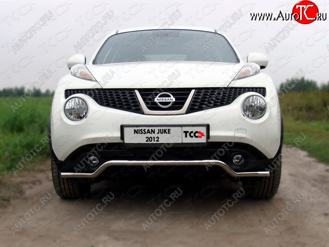 12 849 р. Защита переднего бампера кенгурин 42,4 мм ТСС Тюнинг  Nissan Juke  1 YF15 (2010-2014) дорестайлинг (нержавейка)  с доставкой в г. Майкоп