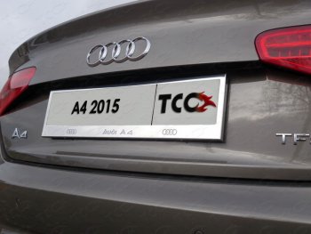 Рамка гос. номера ТСС Тюнинг Audi A4 B9 дорестайлинг,седан (2016-2020) (нержавейка)