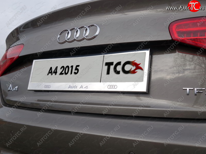 5 999 р. Рамка гос. номера ТСС Тюнинг  Audi A4  B9 (2016-2020) дорестайлинг,седан (нержавейка)  с доставкой в г. Майкоп