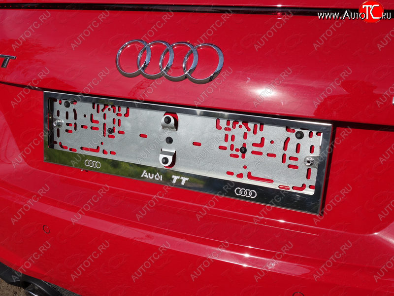 5 999 р. Рамка гос. номера ТСС Тюнинг  Audi TT  8S (2014-2019) купе (нержавейка)  с доставкой в г. Майкоп