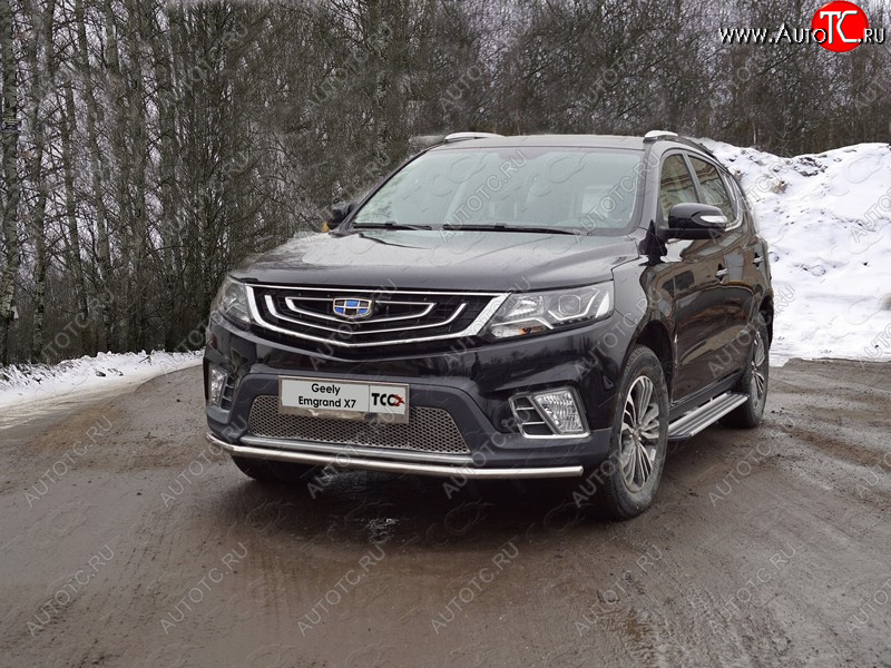 4 999 р. Рамка гос. номера ТСС Тюнинг  Geely Emgrand X7 (2019-2021) 2-ой рестайлинг (нержавейка)  с доставкой в г. Майкоп