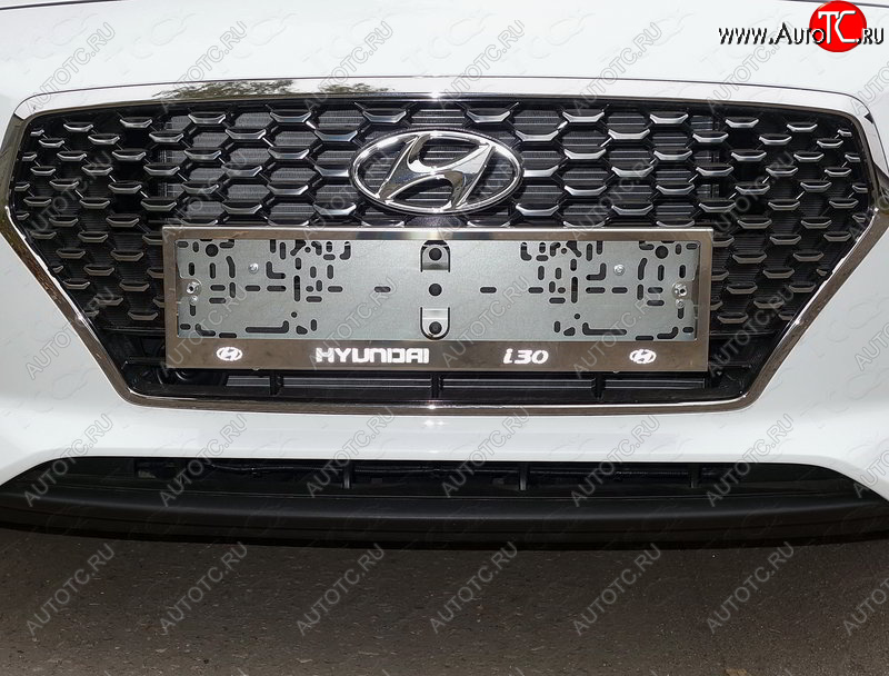 5 999 р. Рамка гос. номера ТСС Тюнинг Hyundai I30 3 PD универсал (2017-2020) (нержавейка)  с доставкой в г. Майкоп