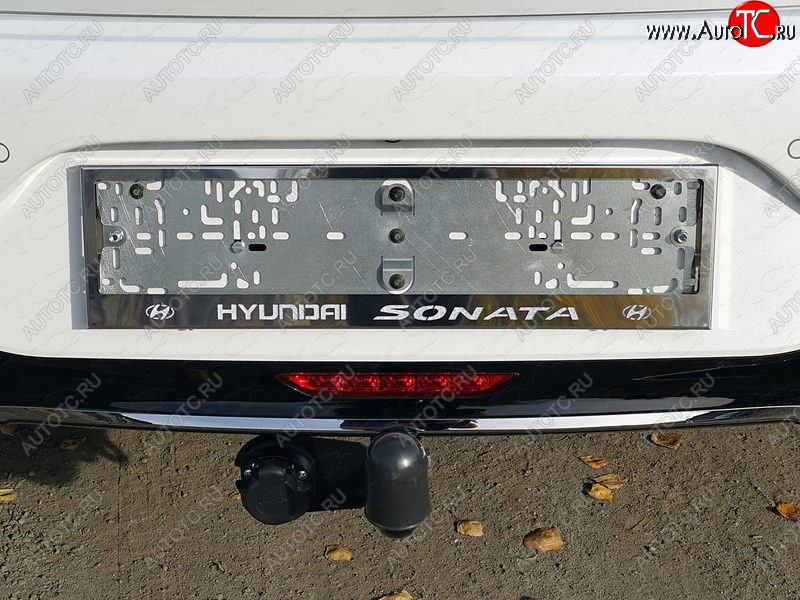5 999 р. Рамка гос. номера ТСС Тюнинг Hyundai Sonata DN8 (2019-2022) (нержавейка)  с доставкой в г. Майкоп