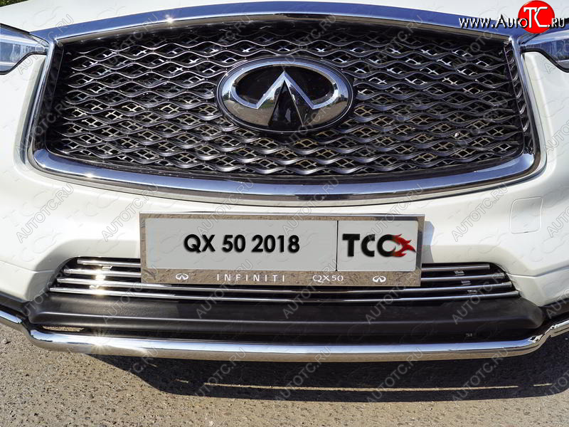 5 999 р. Рамка гос. номера ТСС Тюнинг INFINITI Qx50 J55 (2017-2022) (нержавейка)  с доставкой в г. Майкоп