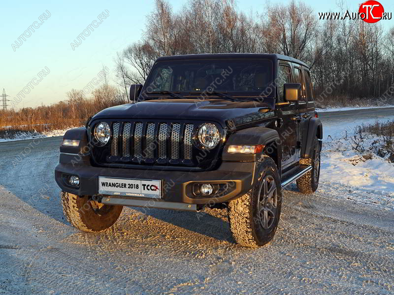 5 999 р. Рамка гос. номера (5 дв.) ТСС Тюнинг  Jeep Wrangler  JL (2018-2024) 3 дв. дорестайлинг (нержавейка)  с доставкой в г. Майкоп