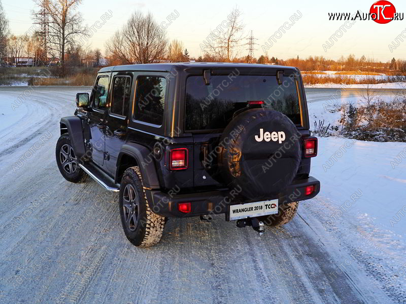 5 999 р. Рамка гос. номера ТСС Тюнинг  Jeep Wrangler  JL (2018-2024) 3 дв. дорестайлинг (нержавейка)  с доставкой в г. Майкоп