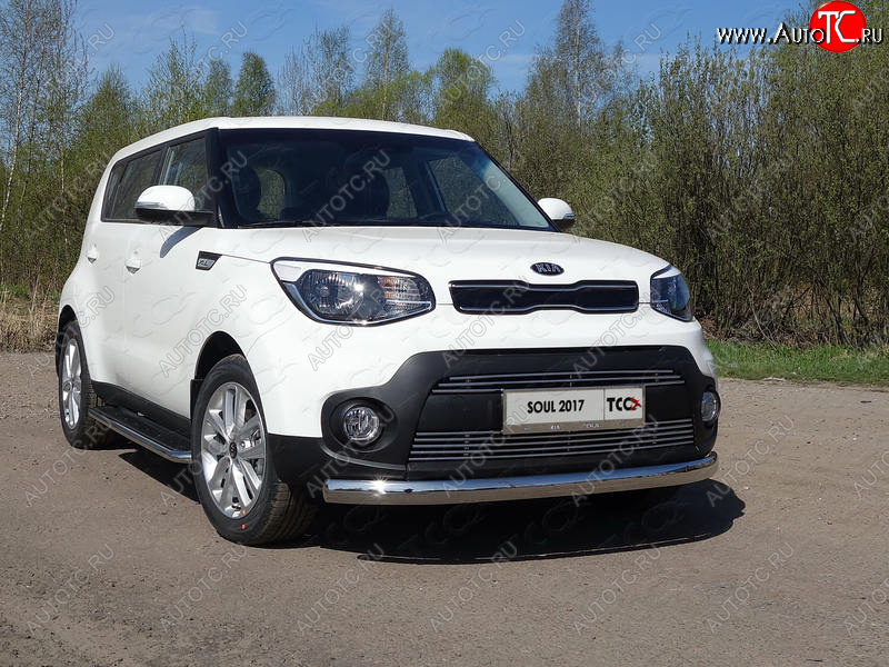 1 000 000 р. Рамка гос. номера ТСС Тюнинг KIA Soul PS рестайлинг (2017-2019) (нержавейка)  с доставкой в г. Майкоп