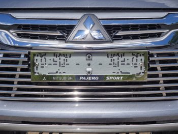 Рамка гос. номера ТСС Тюнинг Mitsubishi Pajero Sport QE дорестайлинг (2015-2021) (нержавейка)