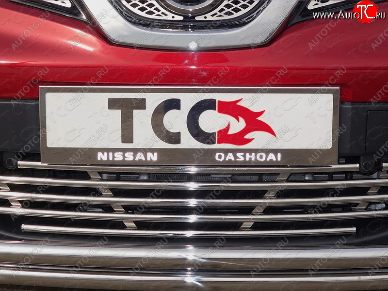 5 999 р. Рамка гос. номера ТСС Тюнинг Nissan Qashqai 2 J11 дорестайлинг (2013-2019) (нержавейка)  с доставкой в г. Майкоп