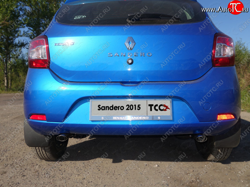 5 999 р. Рамка гос. номера ТСС Тюнинг Renault Sandero (B8) дорестайлинг (2014-2018) (нержавейка)  с доставкой в г. Майкоп
