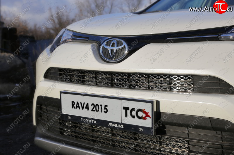 5 999 р. Рамка гос. номера ТСС Тюнинг  Toyota RAV4  XA40 (2015-2019) 5 дв. рестайлинг (нержавейка)  с доставкой в г. Майкоп