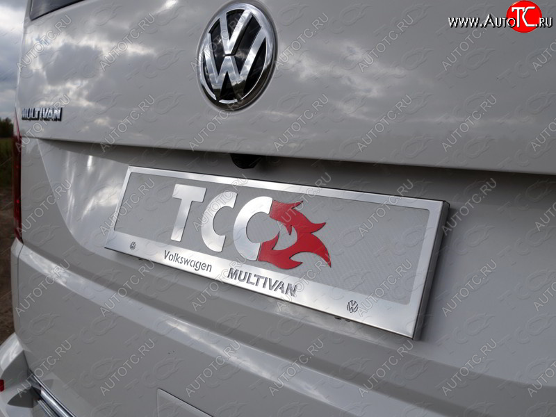 5 999 р. Рамка гос. номера ТСС Тюнинг Volkswagen Multivan T6 дорестайлинг (2016-2019) (нержавейка)  с доставкой в г. Майкоп