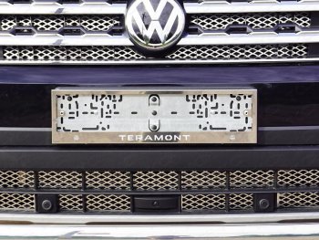 Рамка гос. номера ТСС Тюнинг Volkswagen Teramont CA1 дорестайлинг (2016-2020) (нержавейка)