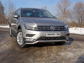 Рамка гос. номера ТСС Тюнинг Volkswagen Tiguan Mk2 дорестайлинг (2016-2020) (нержавейка)