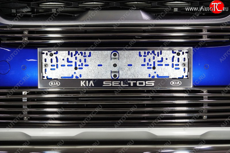 4 999 р. Рамка гос. номера ТСС Тюнинг KIA Seltos (2019-2025) (нержавейка)  с доставкой в г. Майкоп