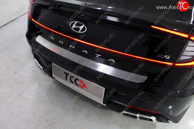 2 059 р. Накладка на задний бампер ТСС Тюнинг  Hyundai Sonata  DN8 (2019-2022) (Лист шлифованный)  с доставкой в г. Майкоп