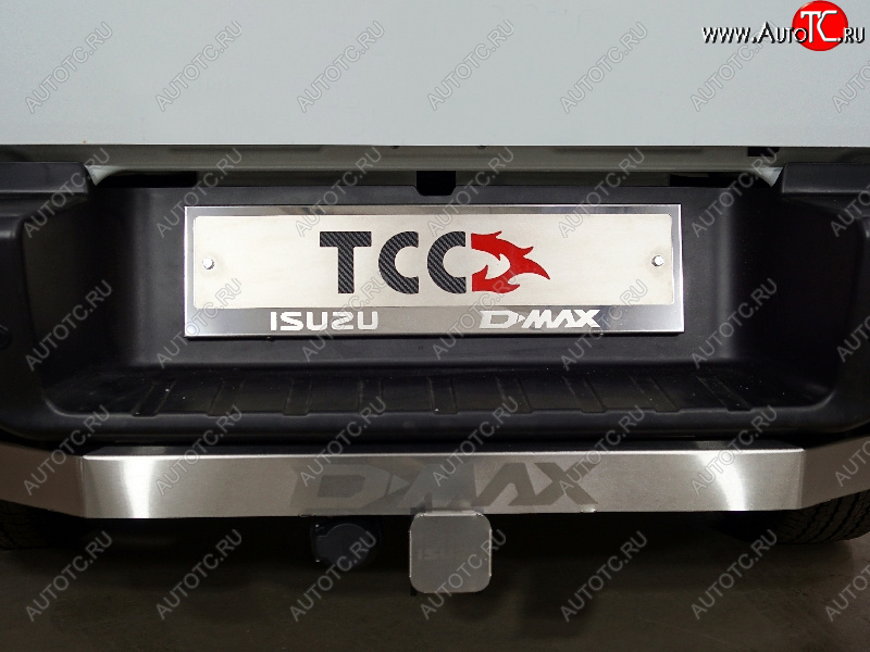 4 999 р. Рамка гос. номера ТСС Тюнинг  Isuzu D-Max  RG (2020-2023) DoubleCab (нержавейка)  с доставкой в г. Майкоп