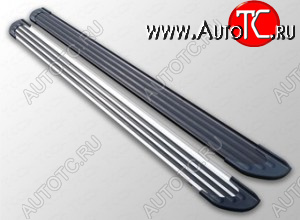 1 000 000 р. Пороги алюминиевые ТСС Тюнинг  Chevrolet Captiva (2006-2011)  дорестайлинг (Slim Line Silver)  с доставкой в г. Майкоп