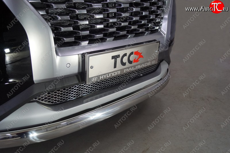 4 999 р. Рамка гос. номера ТСС Тюнинг  Hyundai Palisade  LX2 (2018-2022) (нержавейка)  с доставкой в г. Майкоп