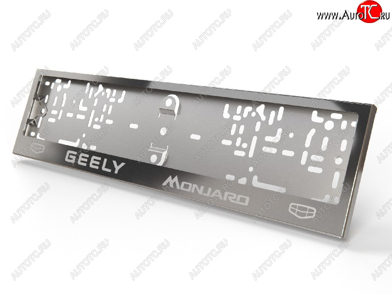 5 999 р. Рамка гос. номера ТСС Тюнинг  Geely Monjaro (2022-2025) (нержавейка)  с доставкой в г. Майкоп