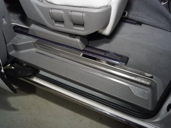 Накладки на пластиковые пороги задние, ТСС Тюнинг Hyundai Staria  US4 (2021-2022) (лист зеркальный)