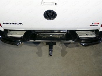 Накладки на задний бампер, ТСС Тюнинг Volkswagen Amarok (2016-2022) рестайлинг (лист зеркальный)